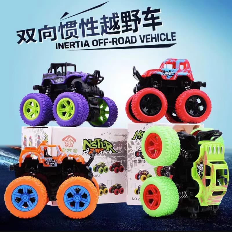 Children's toy car four-wheel drive inertia off-road vehicle dump stunt car model stall drainage high experience score toy