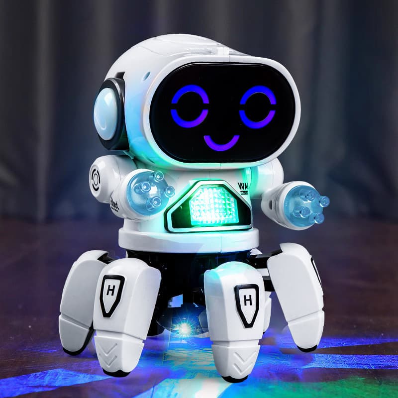 Shake the sound net red electric six-claw intelligent robot light sound effect dance kindergarten stall toy wholesale