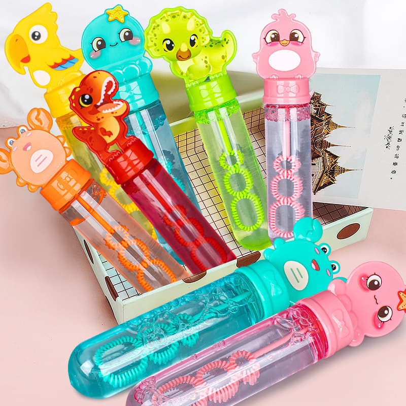Douyin New Product Internet Celebrity Mini Small Bubble Water Stick Kidsren's Park Toy Cartoon Animal Bubble Blowing Stick Wedding