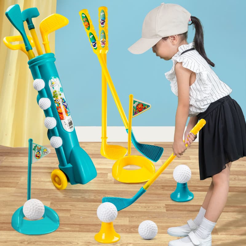 Children's sports toys golf suit parent-child interactive indoor sports games ball clubs stall supply