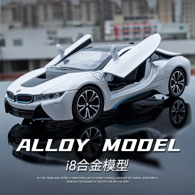 Boxed 1:22 Treasure Model Artificial Alloy Car Model Horse I8 Sports Car Boy Kidsren's Toy Car
