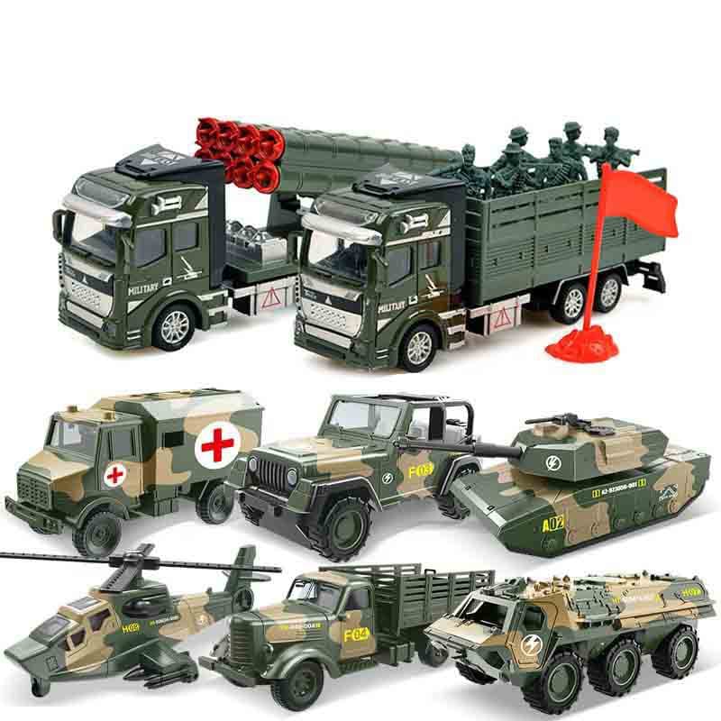 Pull back alloy military vehicle suit Series children's toy tank off-road vehicle armored car model boy toy