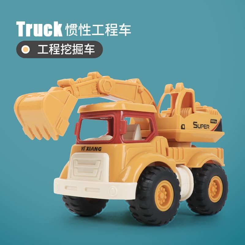 Boy toy simulation excavator dump truck model two-way inertia children's engineering vehicle model wholesale stall