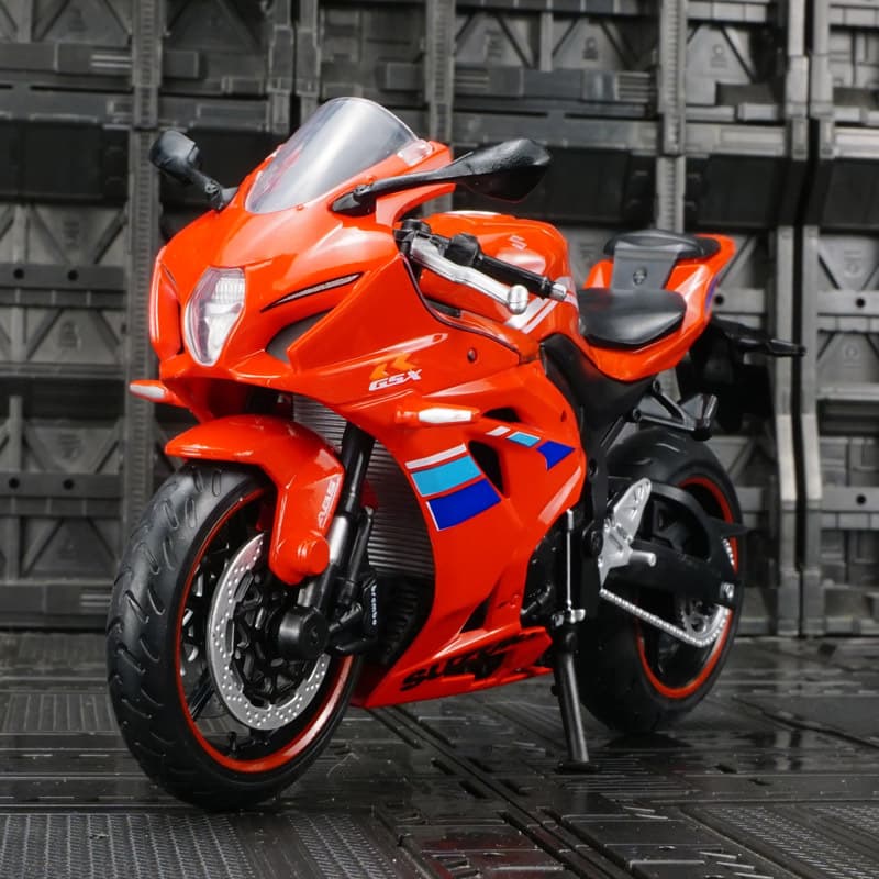 Cai Po 31489 Simulation GSX-R1000 Motorcycle Motorcycle Model Ornaments Collection Static Steering Shock-absorbing Toys