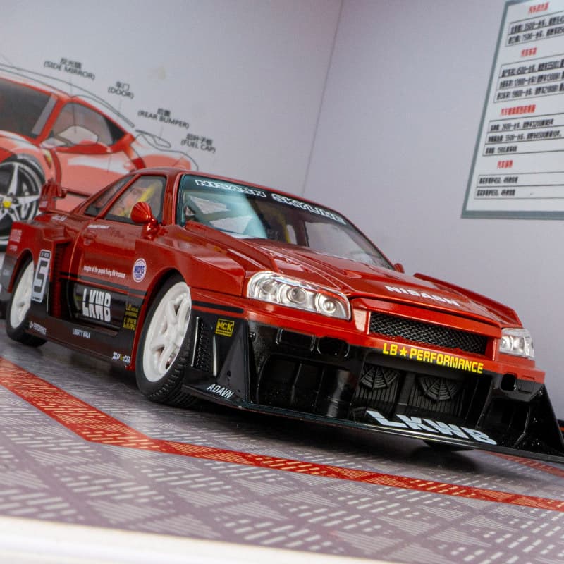 Jinlifang 1901-411 Artificial R34 Modified Version Alloy Sports Car Model Car Ornaments Toy Car Wholesale