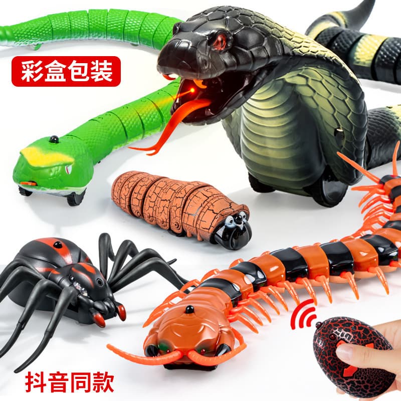 Trendy Remote Control Snake Realistic Cobra Stress Relief Prank Toy for Children and Adults Tiktok Same Style Toy