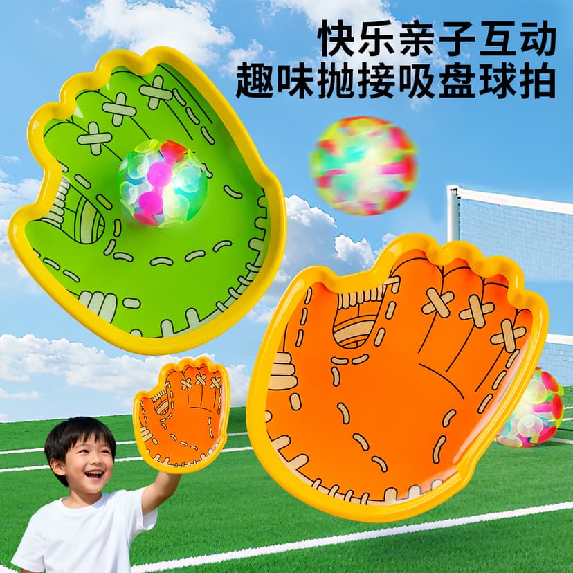 Creative Palm Suction Cup Ball Sticky Ball Outdoor High Elastic Parent-Child Silent Racket Children's Sports Toys Wholesale
