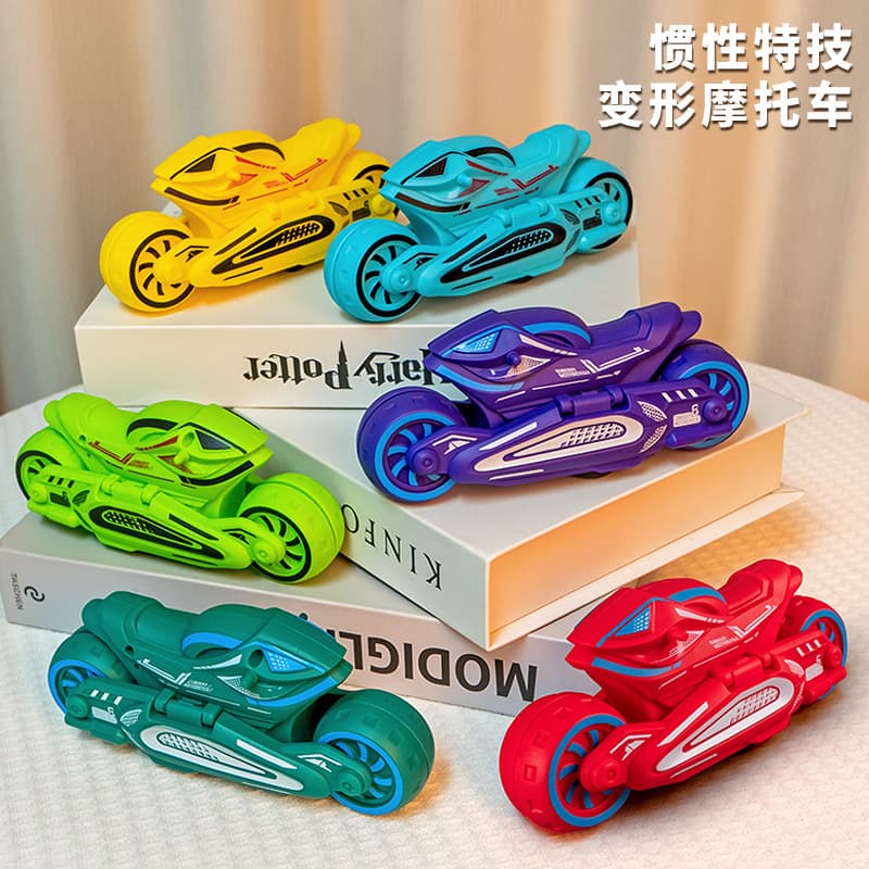 Three-In-One Inertia Cool Bat Drift Inertia Motorcycle Model Toy Boy's Fall-Resistant and Fun Transforming Car