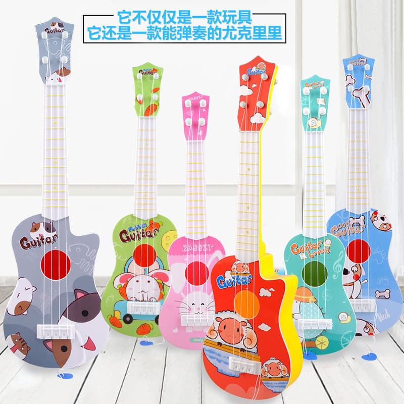 Children's Musical Instrument Ukulele Small Guitar Mini Four-String Playable Music Toy Girl Gift Wholesale