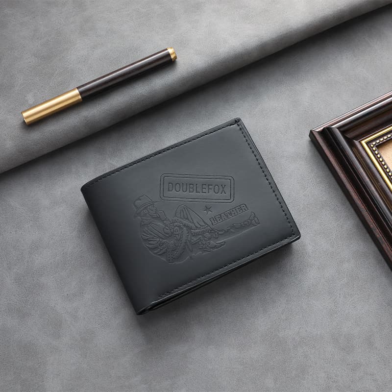 Cross-border new hunter embossed men's short wallet large capacity multi-card coin purse manufacturers wholesale