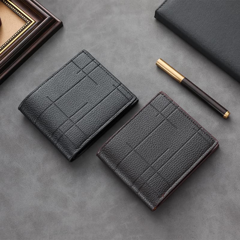 New men's short youth wallet fashion ID bag solid color soft wallet large capacity multi-card change clip