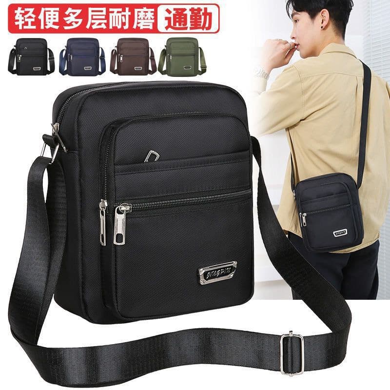 New Fashion Crossbody Bag Men's Multi-Layer Zipper Pocket Cashier Coin Purse Outdoor Commuting Business Travel Shoulder Bag