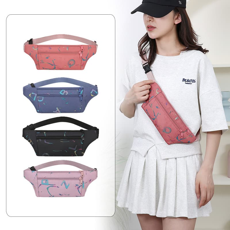 Chest Bag New Small Bag Women's Fashion Printed Waist Bag Women's Fashion Casual Outdoor Sports Fitness Shoulder Crossbody Bag
