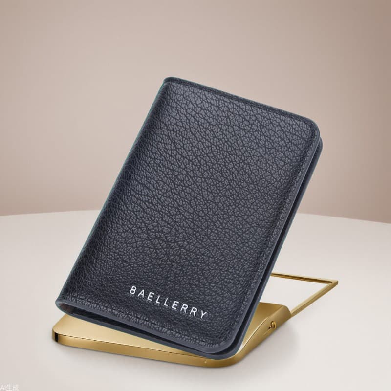 Men's Wallet New Baellerry Cross-border Simple Multi-card Card Case Litchi Pattern Soft Leather Open Card Case