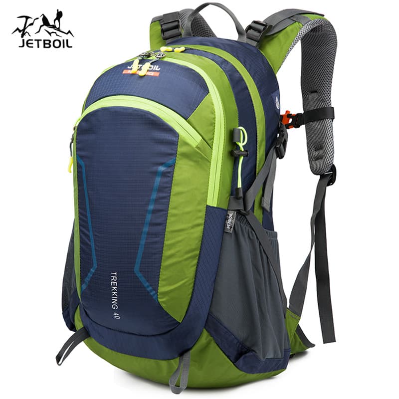 Jebote 40L Outdoor Bag Camping Sports Hiking Nylon Waterproof Mountaineering Travel Cycling Backpack Color-Blocking