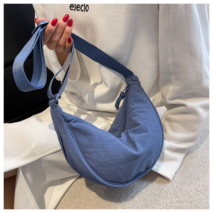 New Stylish and Simple Versatile Crossbody Bag for Women, Portable Solid Color Shoulder Bag, Korean Style Trendy Student Dumpling Bag