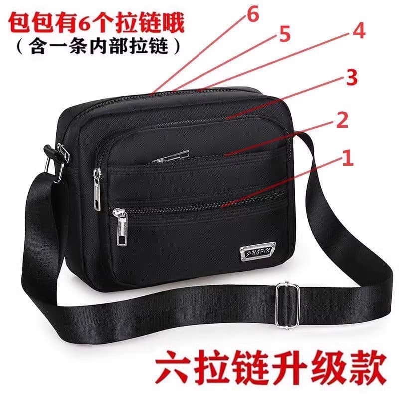 Business Casual Men's Bag Multi-Layer Men's Crossbody Bag Waterproof and Wear-Resistant Business Coin Purse Trendy Texture Small Backpack