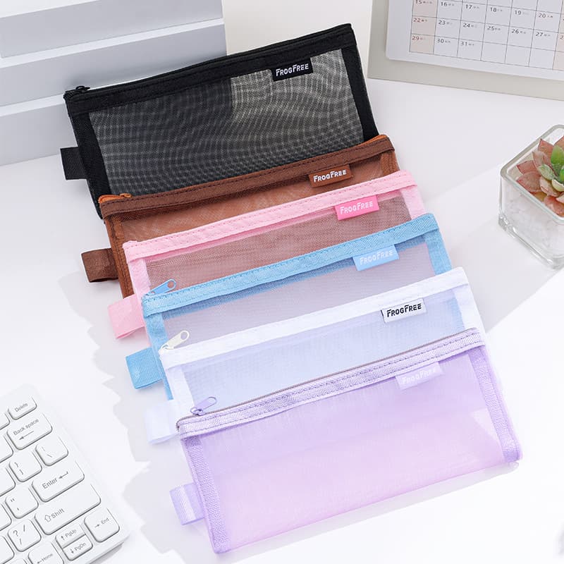 Student Mesh Transparent Pencil Case Custom Special High Color Storage Bag Stationery Bag Wholesale Large Capacity Simulation Stationery