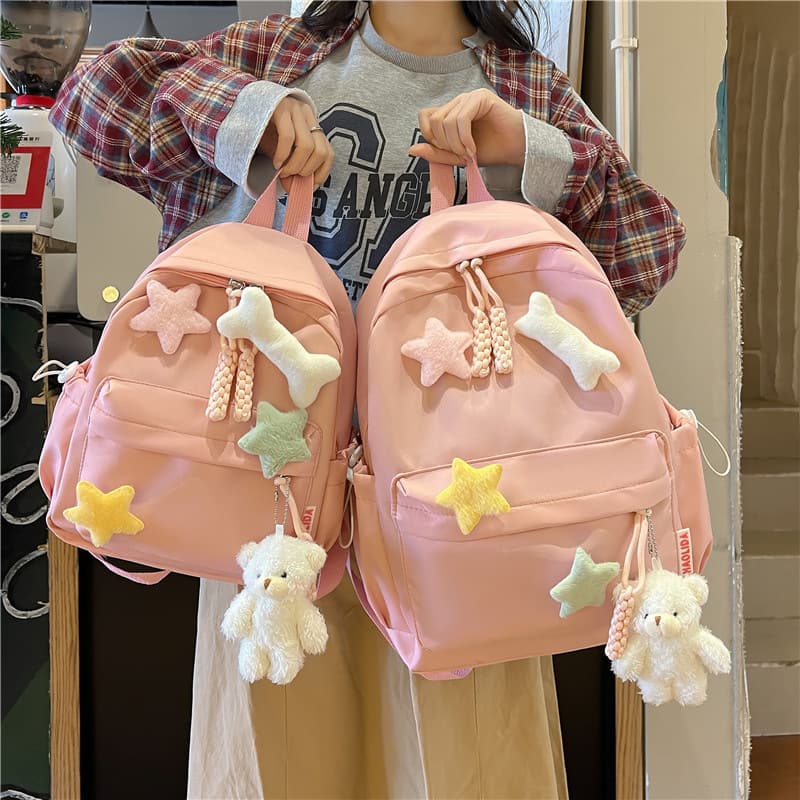 Schoolbag Girls Middle School Students High School Students College Students Simple All-match Girly Heart Juvenile Treasure Backpack Women