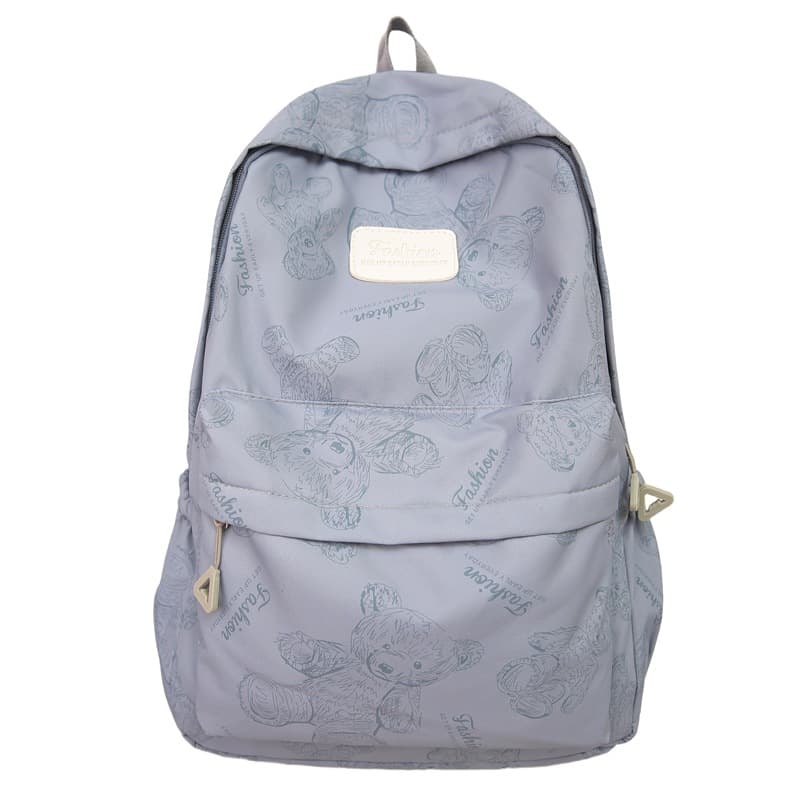 Cute Bear Graffiti School Bag Female College Student Computer Backpack Lightweight Junior High School Student High School Student Travel Backpack Trendy
