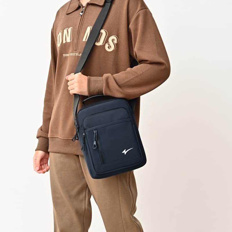 Men's Crossbody Shoulder Bag Outdoor Large Capacity Half-Jin Cloth Backpack Sports Leisure Travel Business Work Bag