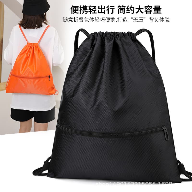 In stock waterproof Oxford cloth drawstring storage bag Football pattern drawstring backpack outdoor sports polyester backpack bag