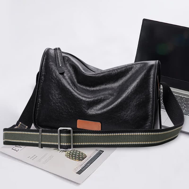 Cross-Border Hot-Selling Men's Genuine Leather Casual Shoulder Bag First-Layer Cowhide Men's Bag Large-Capacity Business Commuting Crossbody Bag