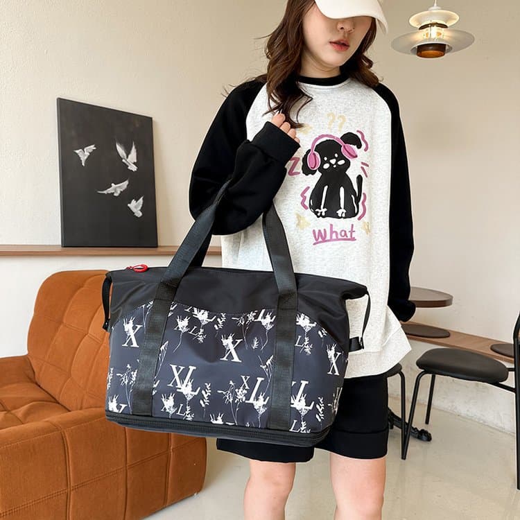 New Cross-Border Sports Bag, Casual Expandable Printed Travel Bag, Travel Suitcase, Short-Distance Business Trip Luggage