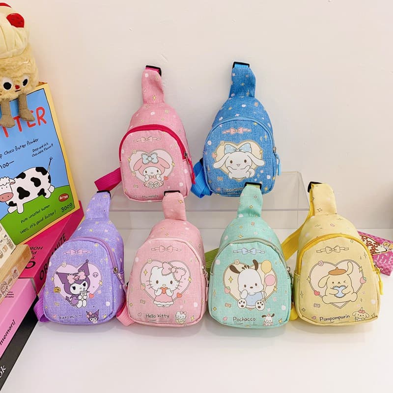 Cross-border wholesale children's small chest bag boys and girls baby cartoon one-shoulder coin purse melody kulomi casual slung