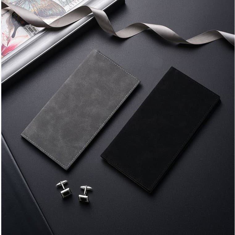 Cross-Border Popular Men's Wallet Long Ultra-Thin Multi-Card Slot Casual Wallet Card Holder Pure Color One-Piece Retro Wallet Pu