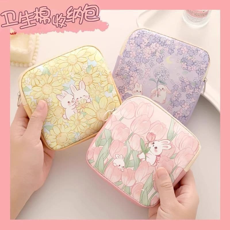 Sanitary Napkin Cosmetics Bag, Student Aunt Napkin Portable Bag, Small Large Capacity, Cute Style Menstrual Sanitary Napkin Menstrual Bag