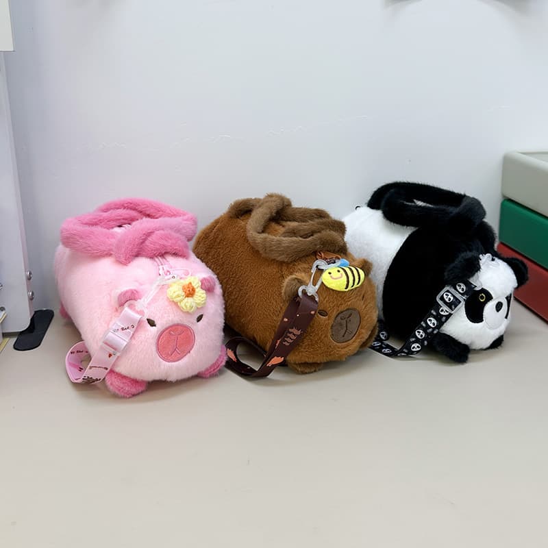 Fashion New Plush Children's Shoulder Crossbody Toy Bag Capibara Capybara Boy and Girl Stylish Handbag