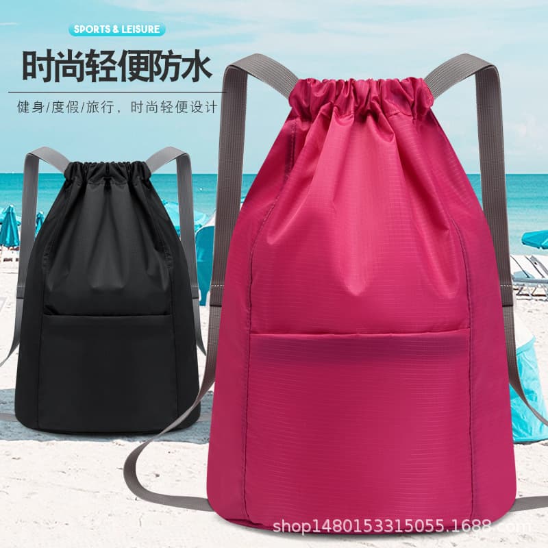 Wholesale printed polyester drawstring bag logo travel backpack bag Oxford cloth drawstring storage bag