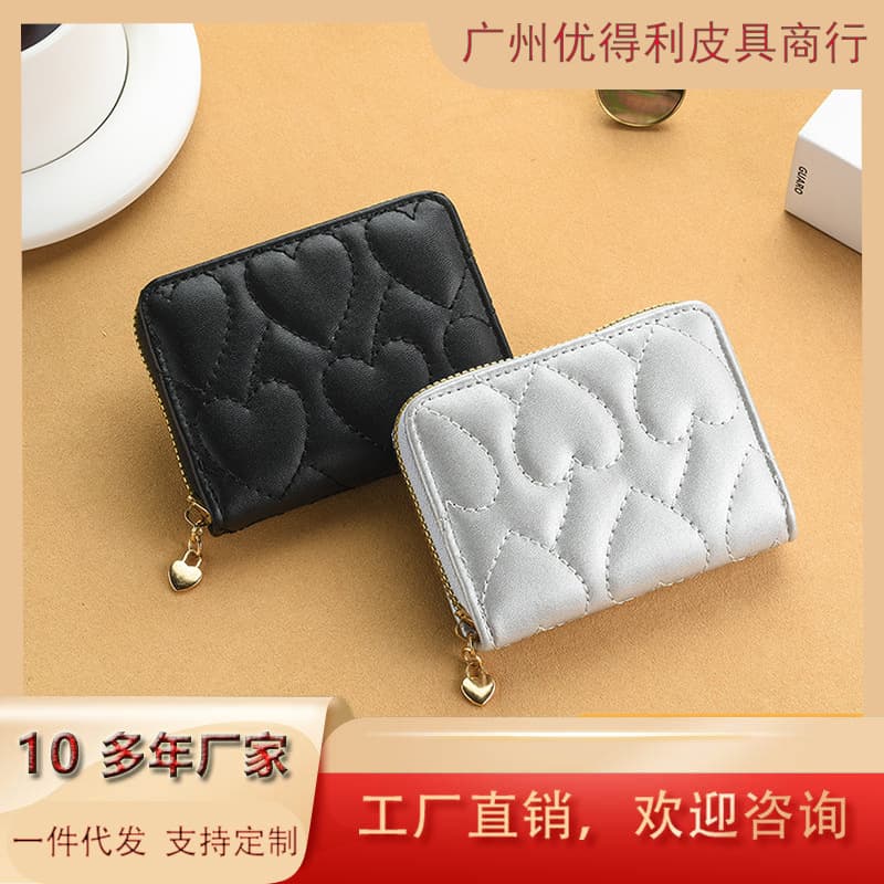 2025 Love Card Bag Girls Korean Ins Id Bag High-Looking Anti-Degaussing Sweet Multi-Card Slot Coin Purse