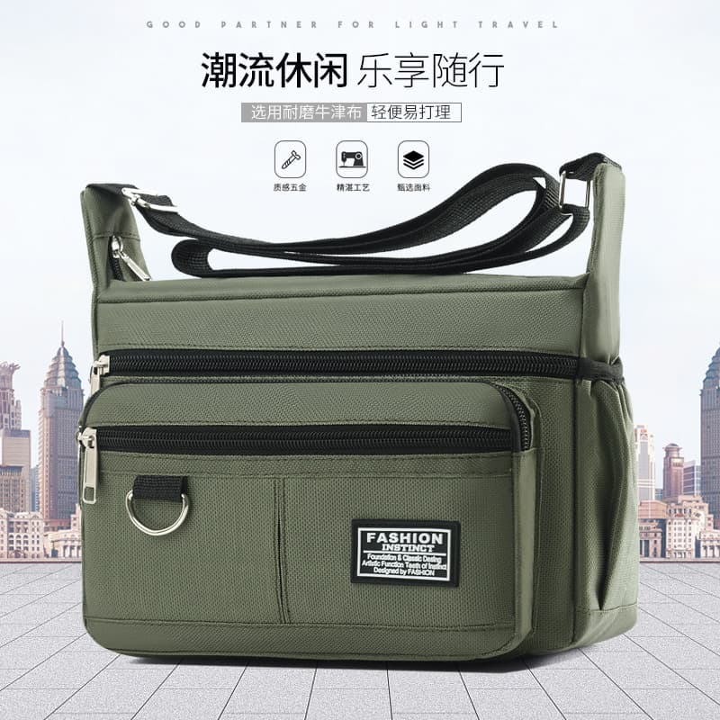 Men's Crossbody Bag, Large Capacity, Commuting Shoulder Bag, Wear-Resistant, Waterproof, Casual, Fashionable, Multi-Compartment Men's Bag