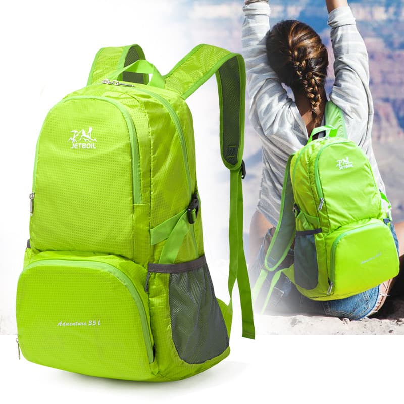 Jebote Lightweight Outdoor Leisure Sports Folding Backpack Waterproof Riding Hiking Climbing Camping Travel Backpack