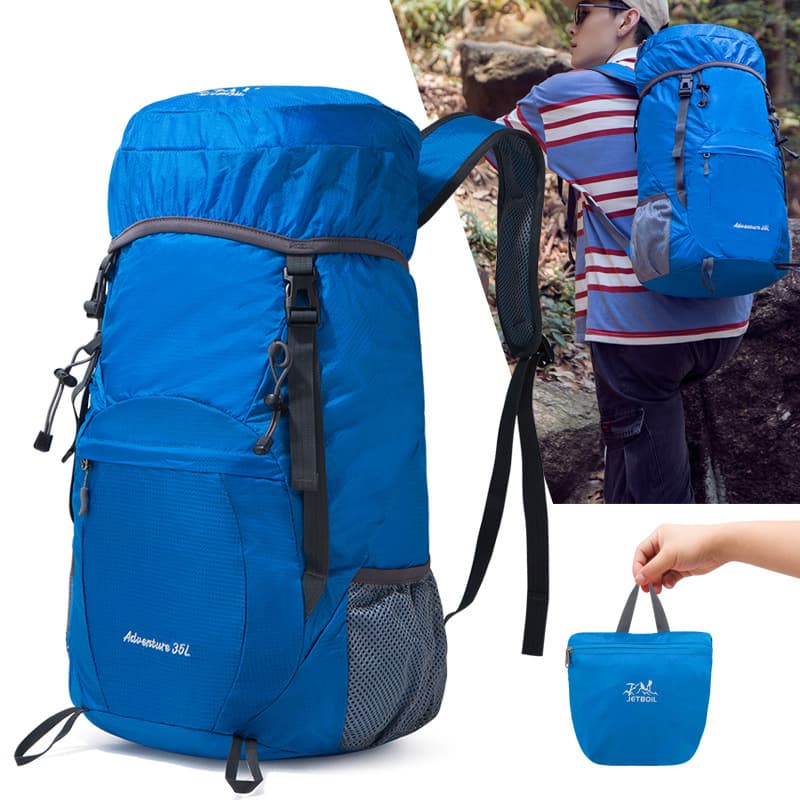 Jebote Gift Nylon Waterproof Folding Backpack Women's Men's Outdoor Sports Mountaineering Storage Backpack Travel Schoolbag