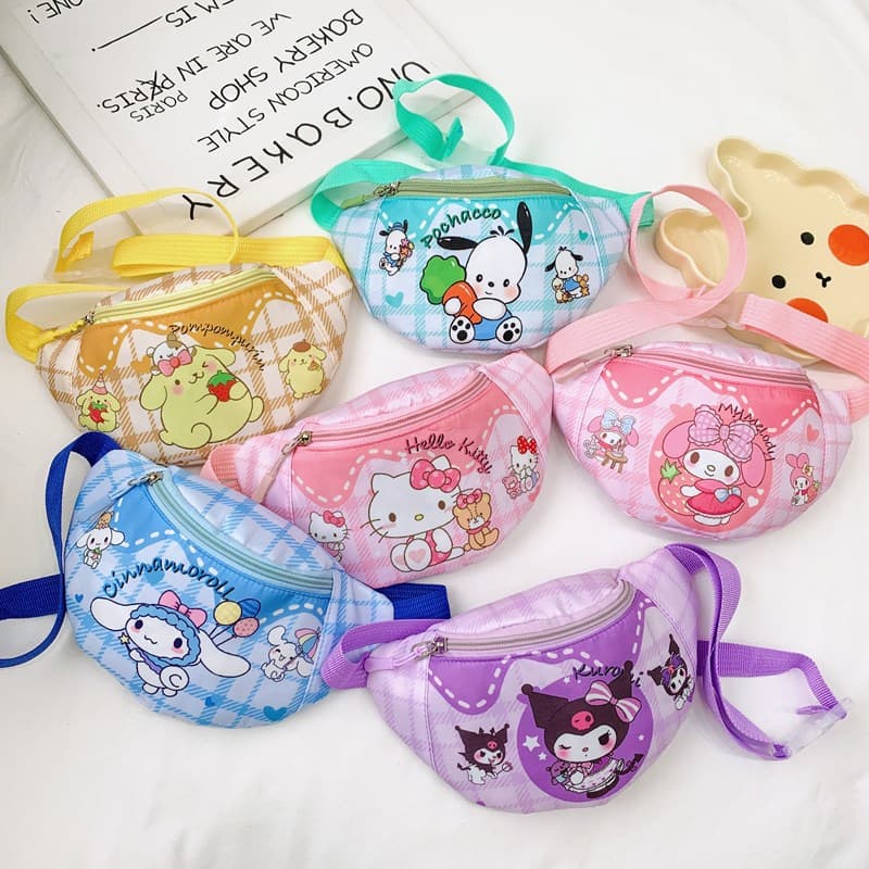 Fashion New Cartoon Kulomi Meruti Children's Waist Bag Girls Travel Shoulder Crossbody Small Bag Wholesale