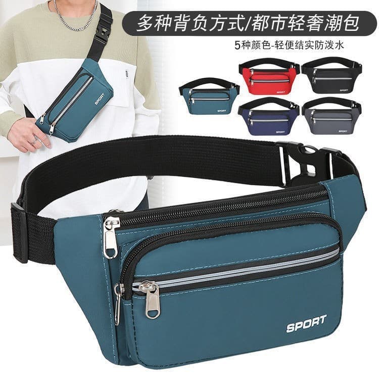 New Men's Mobile Phone Bag, Fashionable and Casual Travel Crossbody Bag, Multi-Functional Chest Bag, Outdoor Sports Ultra-Light Waist Bag, Trendy