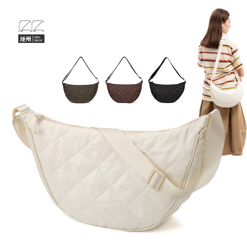 Women's Japanese Style Large Capacity All-match Lightweight Artistic Lazy Style Dumpling Bag Simple Solid Color Student Shoulder Bag