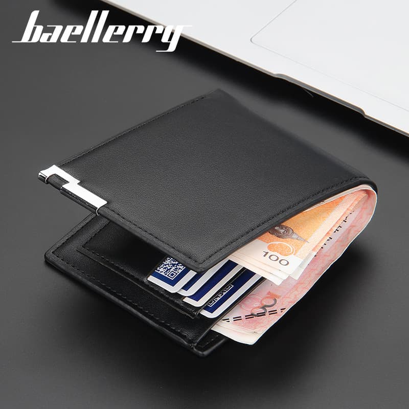 baellerry Men's Short Wallet Korean Style Iron Edge Youth Men's Horizontal Multi-Card Holder Wallet Fashionable Card Bag