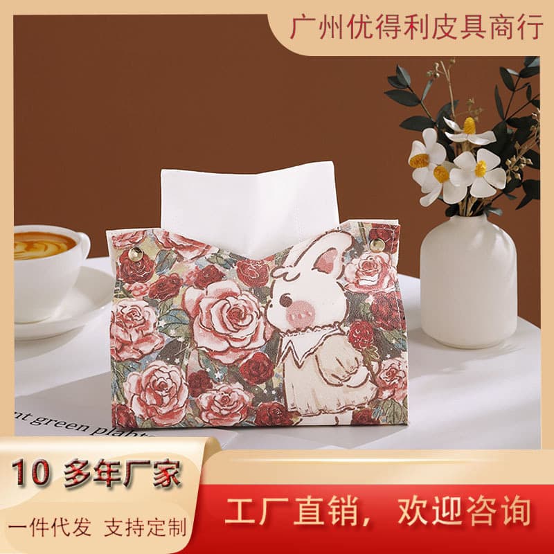 New Cute Carton Rabbit Paper Box Household Bedroom Living Room Kitchen Tissue Box Napkin Multifunctional Storage Box