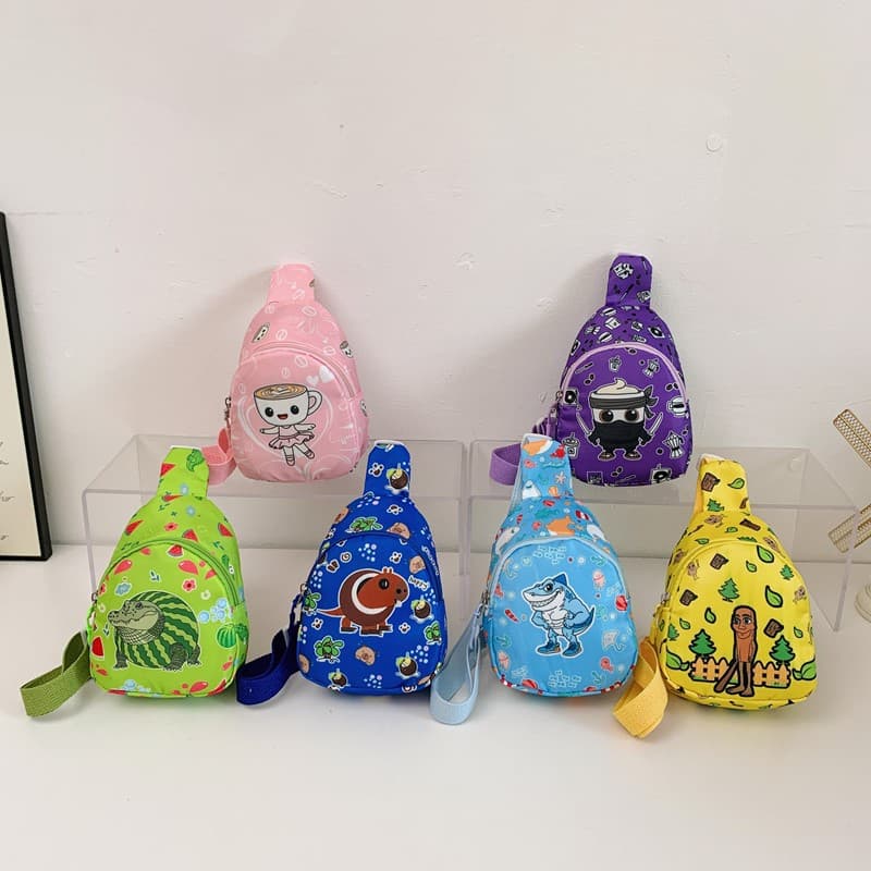 New Cartoon Children's Bag, Lightweight Crossbody Bag for Boys and Girls, Casual and Versatile Shoulder Bag, Chest Bag, Outing Coin Purse