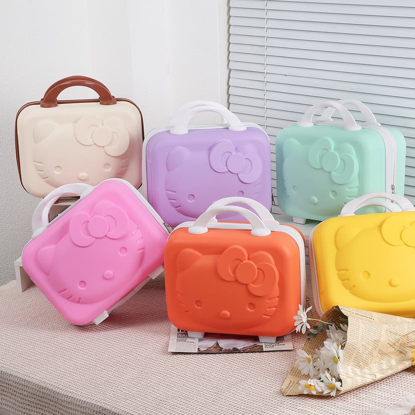 Cartoon Bear Suitcase, Cute and High-Looking Stereo Cosmetic Case 14inch Simple Souvenir Portable Storage Box