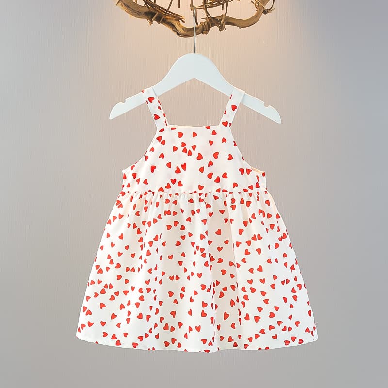 Summer Girls Suspender Skirt Cute Small and Medium-Sized Children Floral Home Dress Baby Chiffon Beach Skirt Nightgown Wholesale