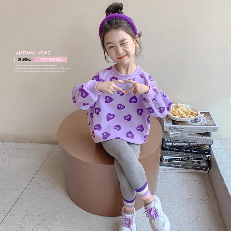suit Girls Spring and Autumn New Stylish Fashionable Cute Women's Baby Internet Celebrating Children's Sweatshirt Sports Casual Two-piece Set