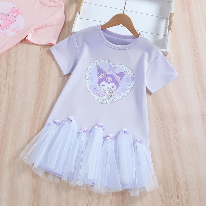 Girls' Summer Short-Sleeved Dress 2026 New Style Kidsren's Princess Dress Fashionable Baby Girl T-Shirt Gauze Dress Trendy