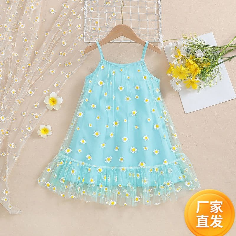 Summer Pajamas Summer Sling Nightgown Home Clothes Girls' Thin Skirt Children's dress Sweet Girls' Fashionable