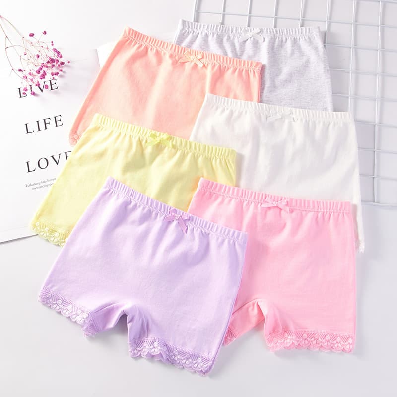 [Security Pants] Cotton Girls Dance Safety Pants Pink Breathable Kidsren's Anti-Exposure Leggings Dev Ako