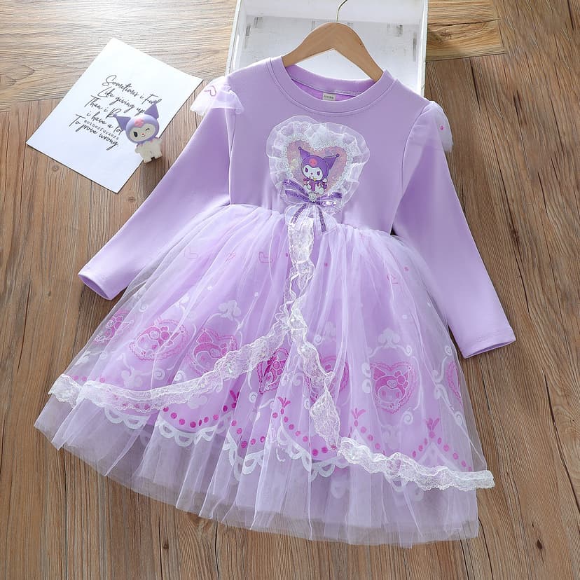 Girls' Lolita Dress 2026 New Style Children's Long-Sleeve Kuromi Spring and Autumn Princess Dress Fashion Outfit